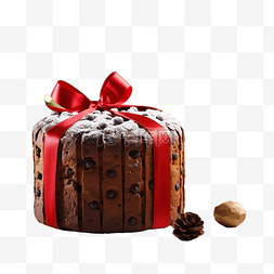 木空间图片_圣诞巧克力潘妮托尼蛋糕，木桌复