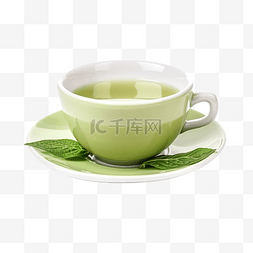 孤立的美味绿茶杯