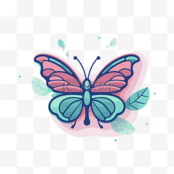 蝴蝶画的可爱插图 向量