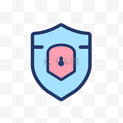 icon矢量圖图片_安全盾隔离图标矢量图以蓝色和粉