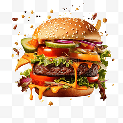 汉堡食品图片_人工智能生成汉堡包芝士汉堡快餐