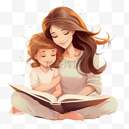 母亲为女儿读书