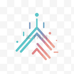 彩色徽标，带有描绘三角形的图标