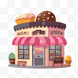 甜品屋图片_面包店剪贴画 甜品店 纸杯蛋糕 卡
