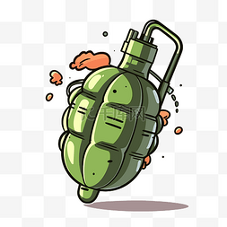 绿色的手榴弹图片_手榴弹剪贴画卡通风格的绿色手榴