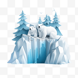 冰山北极熊图片_聖誕裝飾