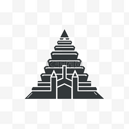 清真寺金字塔塔低细节平面矢量图