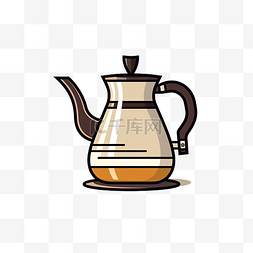 杯子咖啡壶图片_咖啡壶复古现代图形