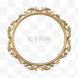 金色银图片_带金色边框的圆形框架