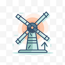 风车的图片_底部有箭头的风车的平面图 向量