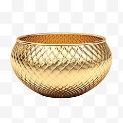 金色花式碗 3d 插图