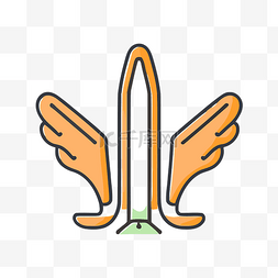 鸡翅膀矢量图片_带翅膀图标的翅膀显示在浅色背景