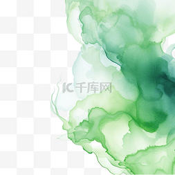 绿色抽象柔和水彩颜料染色背景婚