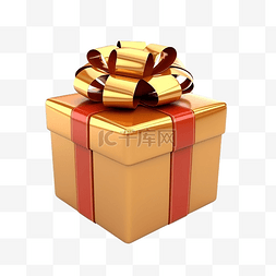 3d 礼品盒金红色圣诞节日礼品包装