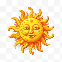 黄太阳图片_现实的太阳剪贴画卡通太阳与白色