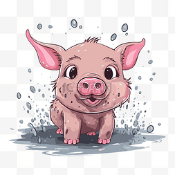 可爱的小猪剪贴画 可爱的卡通小
