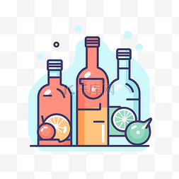 飲料icon图片_饮料中的酒精线图标 向量
