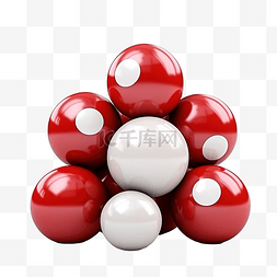 物理磁性图片_红色和白色带球隔离3D插图png文件
