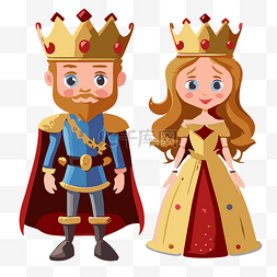 国王王后卡通图片_国王和王后归来 向量