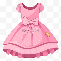 粉色卡通连衣裙图片_粉色连衣裙剪贴画 粉色连衣裙与