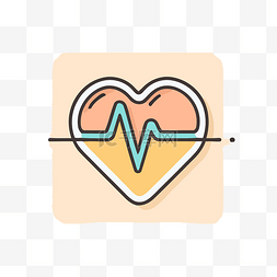 心跳线图图片_带有心跳线的医疗图标的平面图标