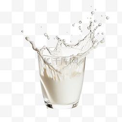 食物一杯饮料图片_一杯牛奶与飞溅隔离png
