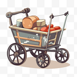 手车剪贴画旧面包篮与蔬菜出售插
