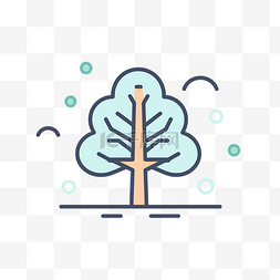 简单的树图片_自然插图中的树线图标 向量