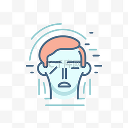 头痛icon图片_白色背景上的头痛图标 向量
