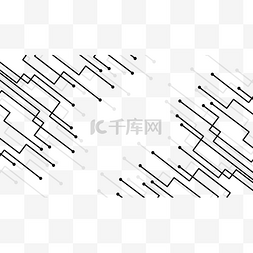 白色抽象几何图形图片_商务几何线条黑白边框