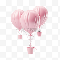 飞翔的气球图片_三个气球上飞翔的粉色鸡蛋png