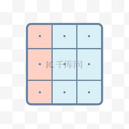 网格元素图片_正方形的颜色为粉色和蓝色 向量