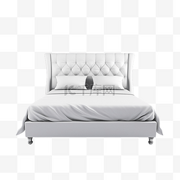 卧室床背景图片_孤立的白色床