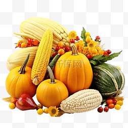 感恩节水果蔬菜秋季成分南瓜和玉