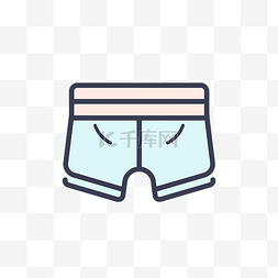 泳裤图标图片_浅靛蓝和粉色风格 向量