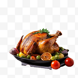一架图片_感恩节食品概念自制炖火鸡配蔬菜