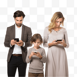 沉迷手机图片_有孩子沉迷于智能手机的家庭