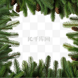 木空间图片_圣诞杉树枝平铺在木板上，有复制