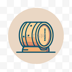 浅色背景上的啤酒桶图标 向量