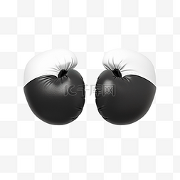 黑色和白色拳击手套符号