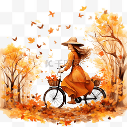 秋天的风景卡通图片_快樂的秋天