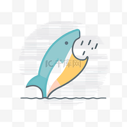 海豚在水中跳跃 向量