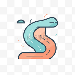字母 s 上有一条彩色蛇 向量