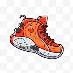 篮球鞋球鞋图片_篮球鞋剪贴画 橙色和白色的篮球