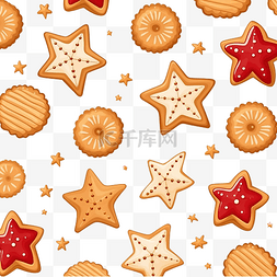 姜饼人饼干图片_圣诞烘焙矢量无缝饼干与 ginge 英