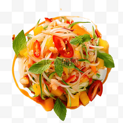 沙拉碗图片_somtum 泰国菜 木瓜沙拉