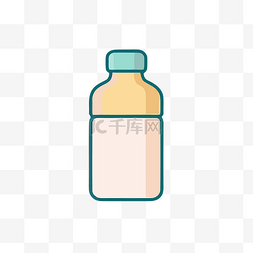 灰色背景上的一瓶液体图标 向量