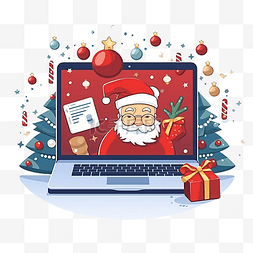 圣诞节在电脑上聊天电脑上的聊天