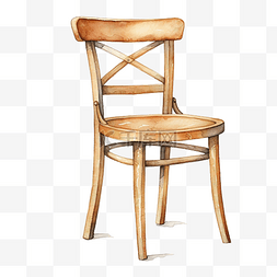 家具木椅图片_木椅水彩插图