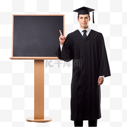 大学老师站在黑板前的讲台上